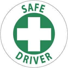 NMC - Safe Driver, Hard Hat Label - Green on White, 2" Thick, For Accident Prevention - Exact Tool & Supply