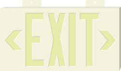NMC - Exit, Plastic Exit Sign - 15-1/4" Wide x 8-1/4" High, Glow-in-the-Dark - Exact Tool & Supply