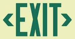 NMC - Exit, Plastic Exit Sign - 13" Wide x 7-1/2" High, Glow-in-the-Dark - Exact Tool & Supply