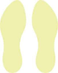 NMC - Foot Prints (Graphic), Pressure Sensitive Vinyl Exit Sign - 6" Wide x 10" High, Glow-in-the-Dark - Exact Tool & Supply