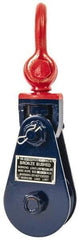 Value Collection - 8, 800 Lbs. Load Limit, Side Release Snatch Block - Single Sheave, 4-1/2 Inch Outside Diameter, Wire Rope, 3/8 Inch Diameter, Steel - Exact Tool & Supply