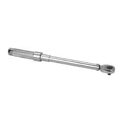 Proto - 3/8" Drive Micrometer Type Ratchet Head Torque Wrench - 16 Ft/Lb to 80 Ft/Lb Torque, 15-1/2" OAL, Ratchet Head - Exact Tool & Supply