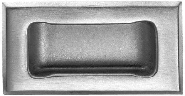 Made in USA - 4.75" Overall Width x 2.44" Overall Height, 0.62" Recess Depth, Zinc Recessed Pull - Steel, 1.56" Recess Height, 3.45" Recess Width, 4" Center to Center - Exact Tool & Supply