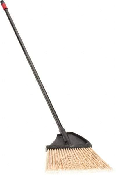 O-Cedar - 11" Wide, Yellow Polypropylene Bristles, Metal Handle, Angled Broom - Flagged, Water Resistant - Exact Tool & Supply