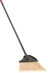 O-Cedar - 11" Wide, Yellow Polypropylene Bristles, Metal Handle, Angled Broom - Flagged, Water Resistant - Exact Tool & Supply