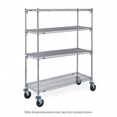 Metro - 900 Lb Capacity 4 Shelf Mobile Wire Shelving Unit - Add-On Unit - Exact Tool & Supply