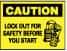 NMC - "Caution - Lock Out for Safety Before You Start", 10" Long x 14" Wide, Rigid Plastic Safety Sign - Rectangle, 0.05" Thick, Use for Accident Prevention - Exact Tool & Supply