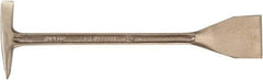 Ampco - Stiff Aluminum Straight Scraper - 5.38" Blade Width x 17-3/4" Blade Length, 3/4" Long Handle - Exact Tool & Supply