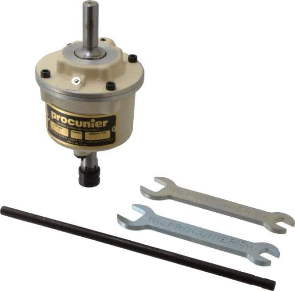 Procunier - No. 0 Min Tap Capacity, No. 10 Max Mild Steel Tap Capacity, 1/2 Inch Shank Diameter Tapping Head - Includes 2 Wrenches - Exact Tool & Supply