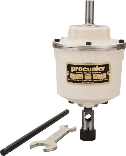 Procunier - No. 6 Min Tap Capacity, 5/16 Inch Max Mild Steel Tap Capacity, 1/2 Inch Shank Diameter Tapping Head - Includes 2 Wrenches - Exact Tool & Supply