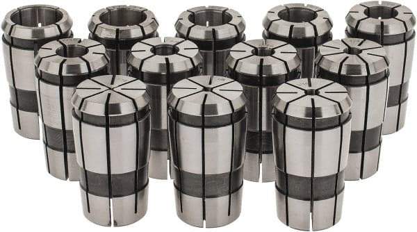 Parlec - 12 Piece, 1/16" to 3/4" Capacity, Single Angle Collet Set - Series TG/PG 75 - Exact Tool & Supply