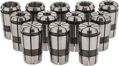 Parlec - 12 Piece, 1/16" to 3/4" Capacity, Single Angle Collet Set - Series TG/PG 75 - Exact Tool & Supply