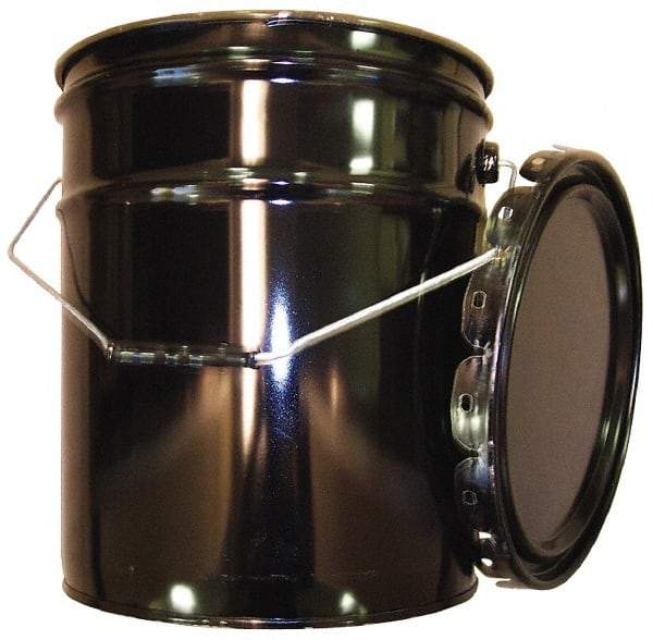 Made in USA - 5 Gallon Capacity, Crimped Lid, Drum Pail - Steel, UN 1H2/X70.8/S/01/USA/+AA1175 Listing - Exact Tool & Supply