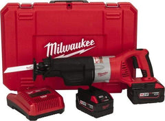 Milwaukee Tool - 28V, 0 to 2,000, 0 to 3,000 SPM, Cordless Reciprocating Saw - 1-1/8" Stroke Length, 15-7/8" Saw Length, 2 Lithium-Ion Batteries Included - Exact Tool & Supply