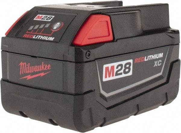 Milwaukee Tool - 28 Volt Lithium-Ion Power Tool Battery - 3 Ahr Capacity, 1 hr Charge Time, Series M28 - Exact Tool & Supply