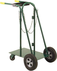 Little Giant - 600 Lb Capacity 40" OAH Cylinder Cart - Dual Grip Handle, Steel, Rubber Wheels - Exact Tool & Supply