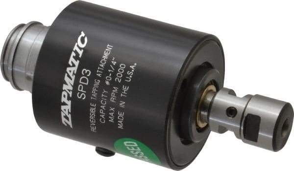 Tapmatic - Model SPD-3, No. 0 Min Tap Capacity, 1/4 Inch Max Mild Steel Tap Capacity, JT33 Mount Tapping Head - 21600 (J116), 21700 (J117) Compatible, Includes Tap Clamping Wrenches, for CNC and Manual Machines - Exact Tool & Supply