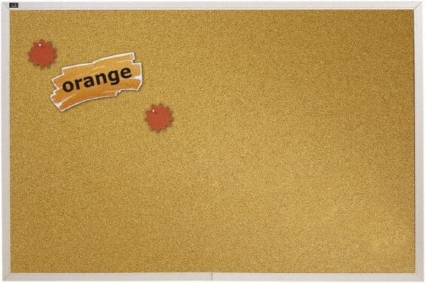 Quartet - 96" Wide x 48" High Open Cork Bulletin Board - Natural (Color) - Exact Tool & Supply