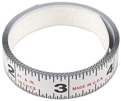 Starrett - Adhesive Tape Measures Length (Feet): 12.00 Length (Meters): 3.66 - Exact Tool & Supply