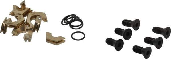 Kurt - 5/8" Aluminum Bronze Hex, 5/16-18 Stud Thread, Symmetrical Hex Clamp - 1/4" Hex Height, 1,400 Lb Holding Force, Alloy Steel Stud, 0.75" Long Thread, 18 Ft/Lb Torque, 6 Clamps - Exact Tool & Supply