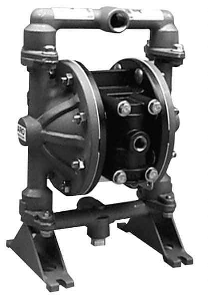 ARO/Ingersoll-Rand - 1/2" NPT, Metallic, Air Operated Diaphragm Pump - PTFE Diaphragm, Stainless Steel Housing - Exact Tool & Supply