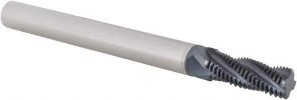 Scientific Cutting Tools - 3/8-24 UNF, 0.29" Cutting Diam, 4 Flute, Solid Carbide Helical Flute Thread Mill - Internal/External Thread, 0.808" LOC, 3-1/2" OAL, 5/16" Shank Diam - Exact Tool & Supply