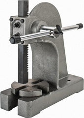 Interstate - 1-5/8" Ram, 6" Throat Depth, 2 Ton Manual Arbor Press - 8-1/2" Max Work Height x 12" Max Work Width, Single Leverage, 6-3/4" Base Width x 17" Base Depth - Exact Tool & Supply