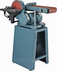 Enco - 48 Inch Long x 6 Inch Wide Belt, 9 Inch Diameter, Combination Sanding Machine - 1,350 Ft./min Belt Speed, 3/4 HP, Single Phase - Exact Tool & Supply