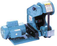 Burr King - 42 Inch Long x 1 Inch Wide Belt Grinder - 3/4 hp, 120 Volts, Vertical Belt, 5,300 Ft. per Min Belt Speed - Exact Tool & Supply