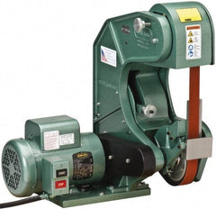 Burr King - 60 Inch Long x 1-1/2 Inch Wide Belt Grinder - 1.5 hp, 120 Volts, Vertical Belt, 8,000 Ft. per Min Belt Speed - Exact Tool & Supply
