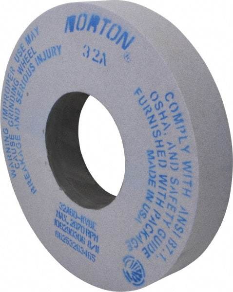 Norton - 12" Diam x 5" Hole x 2" Thick, K Hardness, 60 Grit Surface Grinding Wheel - Aluminum Oxide, Type 1, Medium Grade, 2,070 Max RPM, Vitrified Bond, No Recess - Exact Tool & Supply