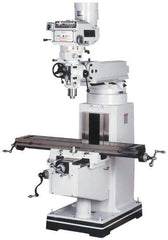 Vectrax - 10" Table Width x 54" Table Length, Variable Speed Pulley Control, 3 Phase Knee Milling Machine - R8 Spindle Taper, 5 hp - Exact Tool & Supply