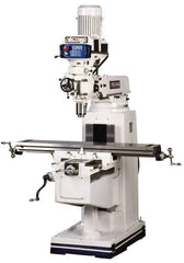 Vectrax - 10" Table Width x 54" Table Length, Electronic Variable Speed Control, 3 Phase Knee Milling Machine - NT40 Spindle Taper, 5 hp - Exact Tool & Supply