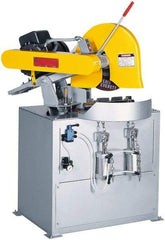 Everett - 14 or 16" Blade Diam, 1" Arbor Hole, Miter Chop & Cutoff Saw - 3 Phase, 7-1/2 hp, 230 Volts, 2" in Solids at 90°, 1-3/4" in Solids at 45° - Exact Tool & Supply