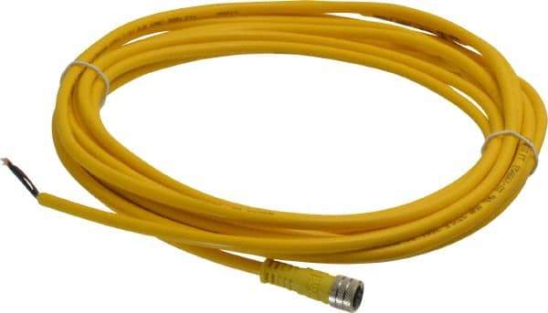 Brad Harrison - 3 Amp, M8 Female Straight to Pigtail Cordset Sensor and Receptacle - 60 VAC, 75 VDC, 5m Cable Length, IP68 Ingress Rating - Exact Tool & Supply