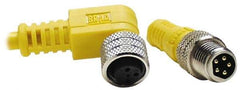 Brad Harrison - 4 Amp, Female 90° to Male 90° Cordset Sensor and Receptacle - 250 VAC/VDC, 4m Cable Length, IP68 Ingress Rating - Exact Tool & Supply