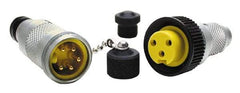 Brad Harrison - 4 Amp, 1/2-20 UNF Female Straight to Pigtail Cordset Sensor and Receptacle - 250 VAC/VDC, 3.66m Cable Length, IP67 Ingress Rating - Exact Tool & Supply