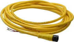 Brad Harrison - 4 Amp, 1/2-20 UNF Female Straight to Pigtail Cordset Sensor and Receptacle - 250 VAC/VDC, 3.70m Cable Length, IP67 Ingress Rating - Exact Tool & Supply