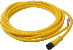 Brad Harrison - 4 Amp, 1/2-20 UNF Female Straight to Pigtail Cordset Sensor and Receptacle - 250 VAC/VDC, 3.66m Cable Length, IP67 Ingress Rating - Exact Tool & Supply