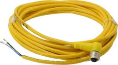 Brad Harrison - 4 Amp, M12 Female 90° to Pigtail Cordset Sensor and Receptacle - 250 VAC/VDC, 5m Cable Length, IP67 Ingress Rating - Exact Tool & Supply