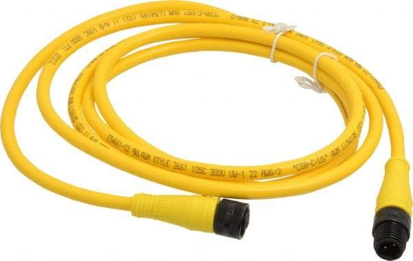Brad Harrison - Female to Male Cordset Sensor and Receptacle - 250 VAC/VDC, 6 Ft. Long Cable, IP68 Ingress Rating - Exact Tool & Supply
