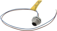 Brad Harrison - 4 Amp, 1/2-20 UNF Male Straight Receptacle - 250 VAC/VDC, 0.31m Cable Length, IP67 Ingress Rating - Exact Tool & Supply