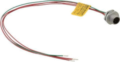 Brad Harrison - 4 Amp, 1/2-20 UNF Male Straight Receptacle - 250 VAC/VDC, 0.31m Cable Length, IP67 Ingress Rating - Exact Tool & Supply