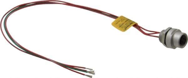 Brad Harrison - 4 Amp, 1/2-20 UNF Female Straight Receptacle - 250 VAC/VDC, 0.31m Cable Length, IP67 Ingress Rating - Exact Tool & Supply