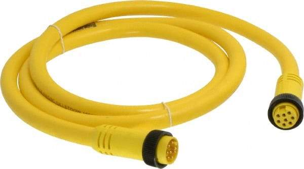 Brad Harrison - 7 Amp, Female Straight, Male Straight Cordset Sensor and Receptacle - 600 Volt, 1.83m Cable Length, IP67 Ingress Rating - Exact Tool & Supply