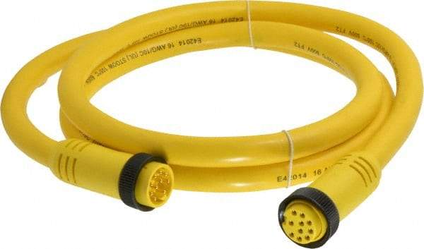 Brad Harrison - 7 Amp, Female Straight, Male Straight Cordset Sensor and Receptacle - 600 Volt, 1.83m Cable Length, IP67 Ingress Rating - Exact Tool & Supply