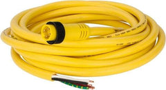 Brad Harrison - 10 Amp, Male 90° Cordset Sensor and Receptacle - 600 VAC/VDC, 15 Ft. Long Cable, IP68 Ingress Rating - Exact Tool & Supply