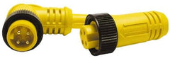Brad Harrison - 13 Amp, Female to Male Cordset Sensor and Receptacle - 600 Volt, 3 Ft. Long Cable, IP68 Ingress Rating - Exact Tool & Supply
