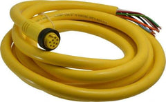 Brad Harrison - 7 Amp, Female Straight to Pigtail Cordset Sensor and Receptacle - 600 Volt, 3.66m Cable Length, IP67 Ingress Rating - Exact Tool & Supply