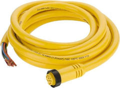 Brad Harrison - 7 Amp, Female Straight to Pigtail Cordset Sensor and Receptacle - 600 Volt, 3.66m Cable Length, IP67 Ingress Rating - Exact Tool & Supply